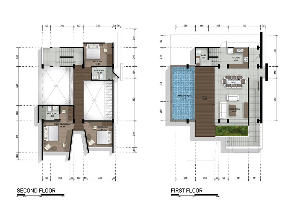 denah rumah 2 lantai