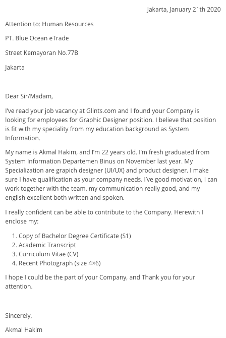 Contoh Surat Lamaran Kerja Singkat Dalam Bahasa Inggris Dan Artinya / 3 Contoh Lamaran Kerja Akuntansi Dalam Bahasa Inggris Dan Artinya - Berikut ini adalah contoh surat lamaran dalam bahasa inggris dan artinya dalam bahasa indonesia.