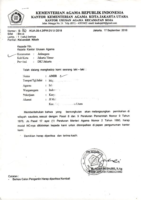 Cek Contoh Isi Surat N1 Terbaik 