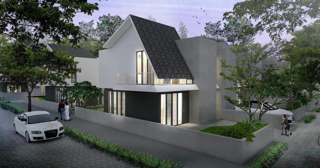 fasad rumah minimalis dak beton dan atap pelana