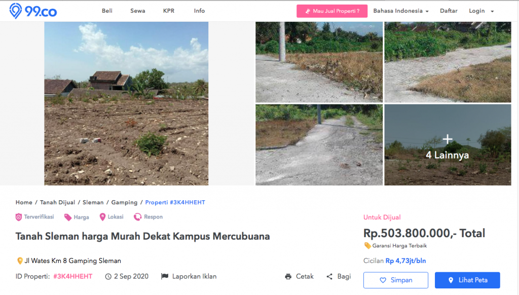 iklan jual tanah