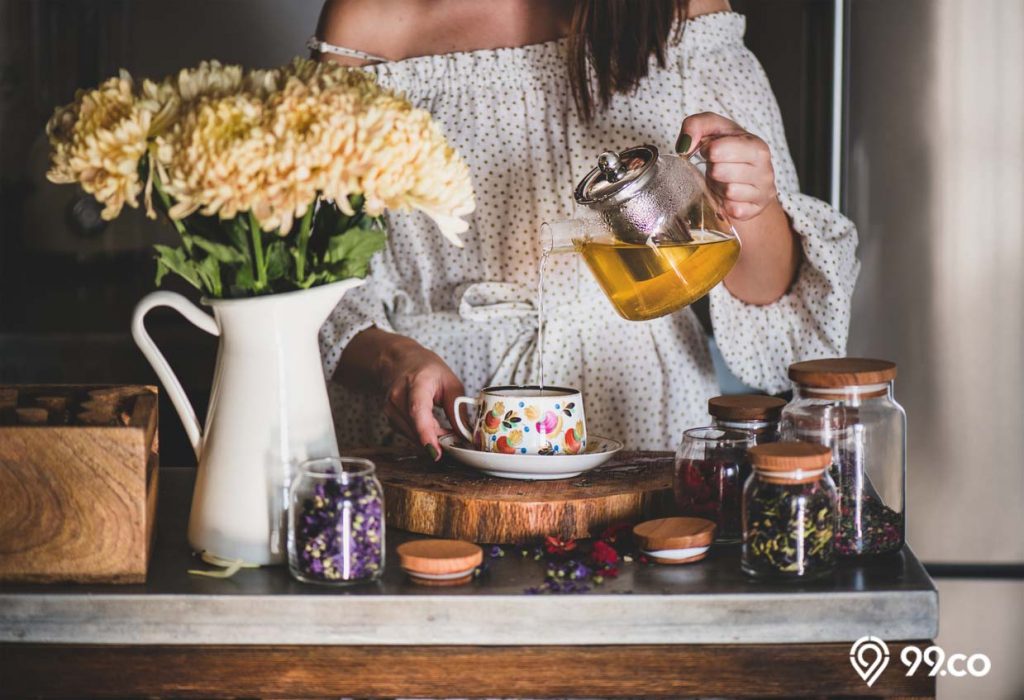 minum teh herbal sebelum makan