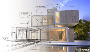 sketsa rumah