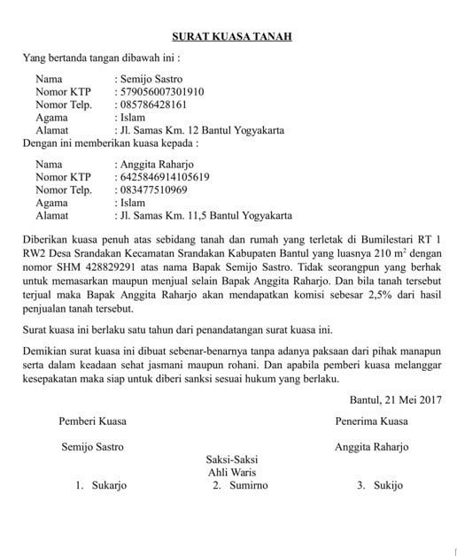 Wow 12+ Contoh Surat Kuasa Pengurusan Sertifikat Tanah Hilang ✅